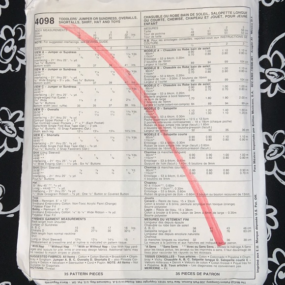 McCall’s 4098 vintage toddler sewing patterns - Picture 2 of 2